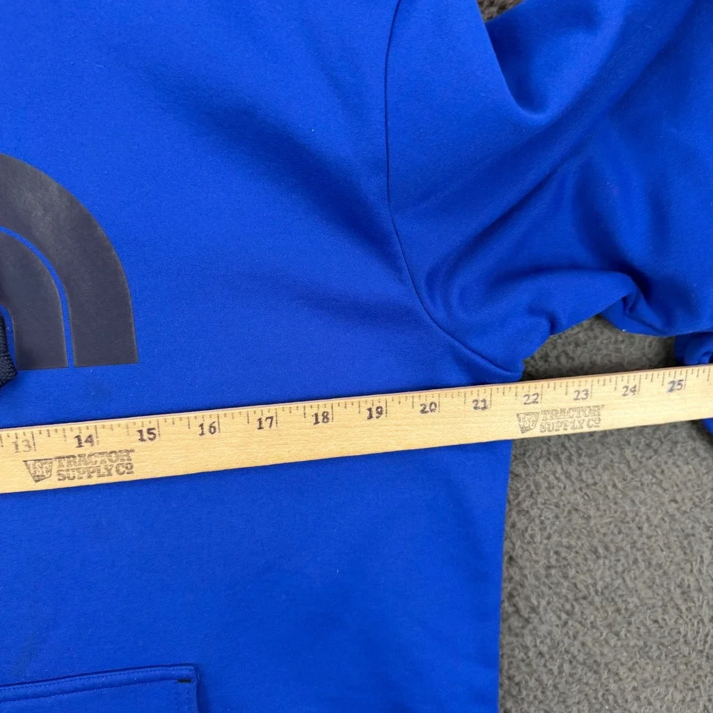 The North Face Mens Blue Pullover Hoodie Graphic Logo Fleece Sweatshirt Medium